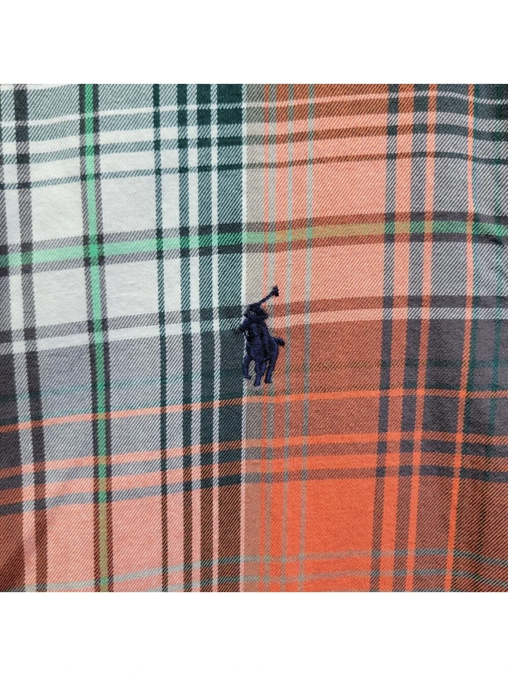 Ralph Lauren Boy's Sz L Burnt Orange Plaid Button-Down Long Sleeve Shirt